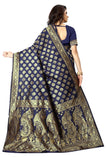 Sugathari Womens Art Silk Navy Blue Kanchipuram Saree (San Pari 72 N Blue)