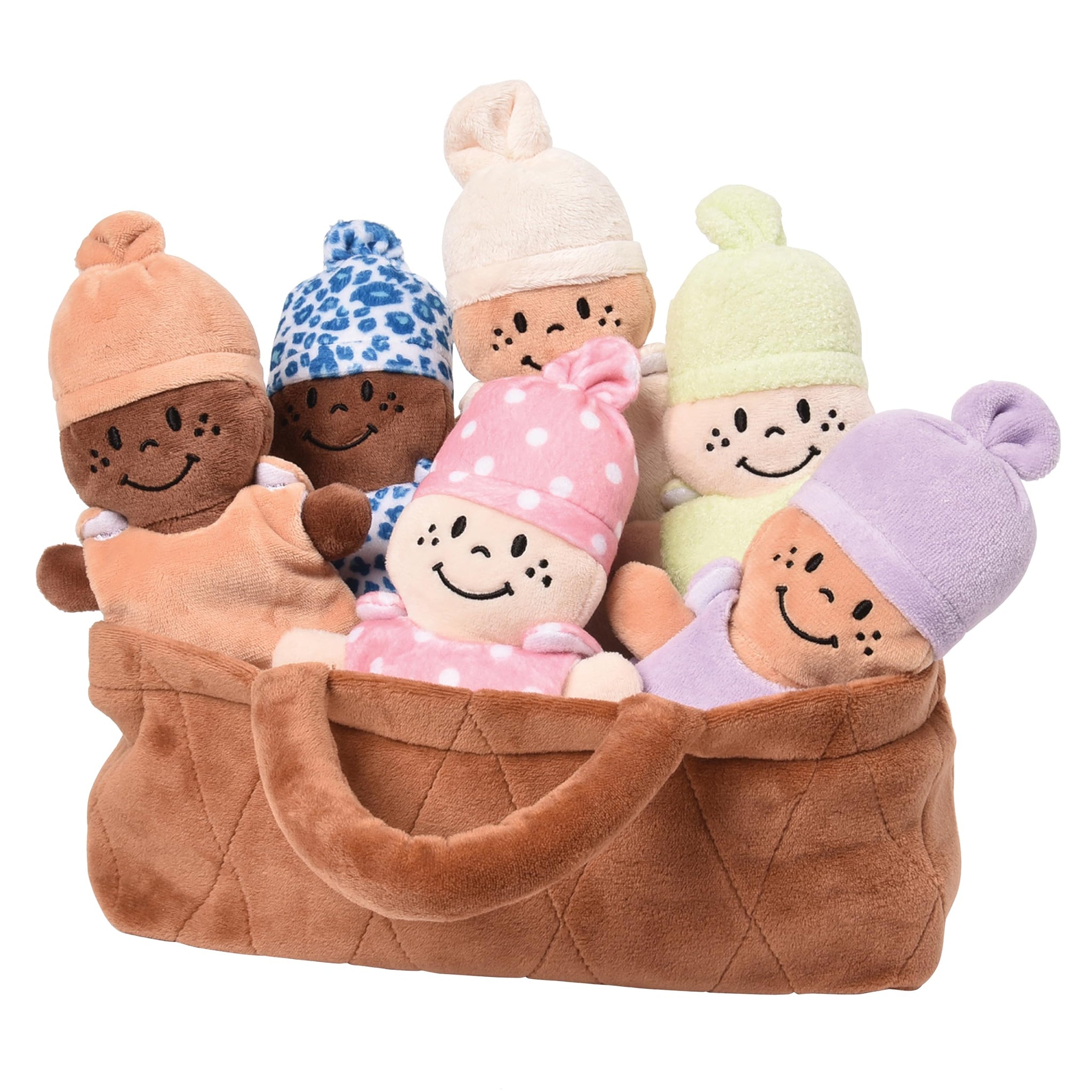 Basket Of Babies Creative Minds Plush Dolls, Soft Baby Dolls Set, 6 Piece Set For All Ages