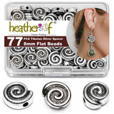 Tibetan Silver Spacer Beads 8mm Flat Round - 77pcs Metal Spacer Beads for Jewelry Making, Bracelets, Necklaces & Earrings DIY Su