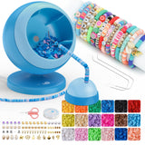ETUDAW Bead Spinner, Clay Beads Bracelet Making Kit, Beginner 4500 PCS 18 Colors Clay Beads and Charms Kit for Necklaces and Bra
