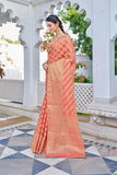 Glory Sarees Womens Organza Silk Woven Saree With Blouse Piece (Organza_Silk101_Pink)