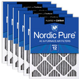 Nordic Pure 12x18x1 (11 1/2 x 17 1/2 x 3/4) Furnace Air Filters MERV 12 Pleated Plus Carbon 6 Pack