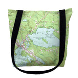 Betsy Drake Lake Wentworth, NH Nautical Map Medium Tote Bag 16x16