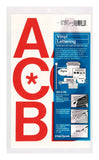 Chartpak SelfAdhesive Vinyl Capital Letters, 3 Inches High, Red, 50 per Pack (01072)