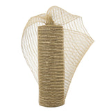 HUIHUANG Poly Burlap Mesh 10 inch Roll Natural Jute Deco Mesh Ribbon for Fall Wreaths, Christmas Tree, Swags, Garland, Bows Craf