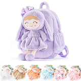 Gloveleya Back to School Gifts for Girls Bunny Toddler Backpack Plush Bag Baby Gift for Girl 2+ Years Old with Detachable Purple