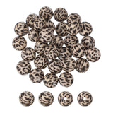 PATIKIL 30 Pcs Silicone Beads, 15mm Round Leopard Beads Bulk Cow Print Focal Bead for Beaded Pen Keychain Making Crafts Bracelet