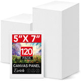 ESRICH 120 Pack 5x7 Inch Small Canvases for Painting, Painting Canvas 5x7 Inch Cotton Primed Acid Free Mini Blank Canvas Panels 