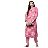 Gosriki Women'S Cotton Straight Kurta With Palazzo (Revathi New Pink_L_Pink_Large),Pink,,B09F9S3ZBM