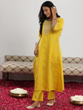 Libas Women'S Silk Blend Kurta Set (Gs1013_Yellow_M)