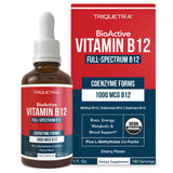 BioActive Vitamin B12 1000 mcg | Contains 3 BioActive B12 Forms Plus Methylfolate Cofactor - Methyl B12, Adenosyl B12 & Hydroxy 