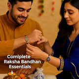 Shalinindia Premium Designer Blue Rakhi Set Of 2 For Bhaiya Bhabhi Traditional Thread Rakhi With Stones Ideal Raksha Bandhan G,Nylon,red