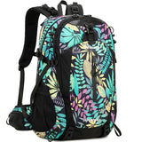 FENGDONG 40L Waterproof Lightweight Outdoor Daypack Hiking,Camping,Travel Backpack for Men Women Leaf