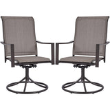 Yaheetech Outdoor Patio Swivel Chairs, Set of 2 Rocker Dining Chairs with Texteline Fabric and Metal Frame for Lawn Deck Backyar