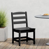 Costaelm Outdoor Dining Chair, Armless Patio Adirondack Chair, HDPE Poly Lumber, Waterproof Indoor/Outdoor Restaurant Bistro Din