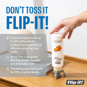 Flip-It! 2-Pack Premium Bottle Emptying Kit - Valentines Day Gifts for Her - Fits Most Plastic Bottles - Get Out Every Drop of S