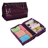 Kuber Industries Pack Of 2 Travel Kit For Toiletries | Satin Frill Bathroom Toiletry Organiser & Vanity Storage Bag/Pouch For Wo