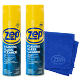 Zep Foaming Glass Cleaner 19 oz (2 Units) & Microfiber Rag ECBD028