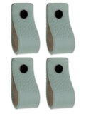 Brute Strength - Leather Drawer Pulls - Pale Green - 4 Pack - 4-15/16 x 1 Inch - Leather Handle - Dresser Knobs