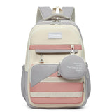 Boldstuff Grey Pink 27 Litre Korean Style School Bag WaterResistant Laptop & Travel Backpack Unisex Large 19 Inches Multipurpos