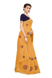 Gosriki Women'S Yellow Color Chanderi Embroidered Saree With Blouse Piece(Interpol-Yellow_Free Size),Yellow,,B07XDB74SS
