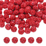 MECCANIXITY 100pcs 10mm Rhinestone Beads for Jewelry Making, Bling Disco Bead Sparkle Diamond Clay Bead for Necklace Bracelet Ch