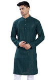 Divisive Men'S Embroidered Cotton Blend Only Slim Fit Kurta (Dkrt384_M_Dark Green)