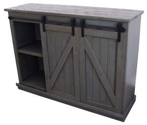 American Heartland Mfg. 57 Tall Quaint Tv Stand, Rustic Dark Blue