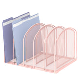 SUPEASY File Organizer for Desk, 5-Section Mesh Desk Organizer, Vertical File Holder Desktop Organizer File Sorter, File Folder 