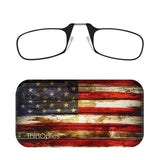 ThinOptics Universal Pod Case + Rectangular Reading Glasses, Rustic Flag, 44mm + 1.5
