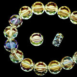 DIQIO 6mm Sparkle Flat Coin Round Crystal Beads (93-100pcs, Crystal Yellow)