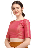 Oomph! Women'S Art Silk Solid Half Sleeve Blouse (Rbbl81S_Salmon Red_S)