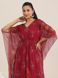 Libas Women'S Chiffon Kurta Set (99116O_Maroon_S)