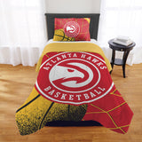 NORTHWEST Atlanta Hawks Officially Licensed NBA Comforter Set - Full/Queen & Twin/Twin XL - Soft Bedding with Team Logo & Pillow