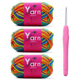 Sekafris Crochet Yarn with Cotton Yarn for Crocheting - Crochet Knitting Yarn for Beginners with Easy-to-See Stitches - Yarn for