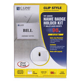 CLine 95596 Name Badge Kits, Top Load, 4 x 3, Clear, Clip Style, 96/Box