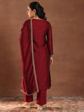 Libas Women'S Silk Blend Kurta Set (49501 Maroon 2Xl