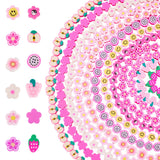 Elecrelive 12 Strands Pink Fruit Flower Polymer Clay Beads Pitaya Apple Strawberry Grape Slice Charms Fruits Clay Spacer Beads f