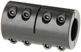 Climax Part 2ISCC100100 Mild Steel, Black Oxide Plating Clamping Coupling, 1 inch X 1 inch bore, 1 3/4 inch OD, 3 inch Length,