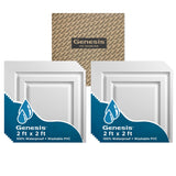Genesis 2ft x 2ft Black Icon Relief Ceiling Tiles Easy Dropin Installation Waterproof, Washable and FireRated HighGrade