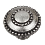 GlideRite Hardware 5739WN25 Round DoubleRing Beaded Cabinet Knobs, 25 Pack, 1.375, Weathered Nickel