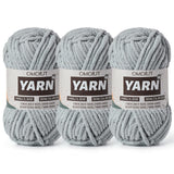 3 Pack Grayish Fluffy Chunky Chenille Crochet Yarn, Baby Yarn for Crocheting Soft Blanket, Bulky Velvet Yarn (100g/54.8yds Each)