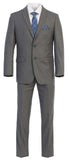 King Formal Wear Mens Premium European Fit Suit Slim Fit Two Button Two Piece Suits - Many Colors (Gray, 42 Long)…