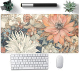 Nasdalgias Japanese Floral Desk Mat Boho Aesthetic Flower Desk Matt for Desktop Large XXL Gaming Mouse Pad Extended Deskpad Lapt