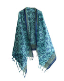 India Scarves Bondi Blue Color Khadi Cotton Art Silk Dupatta