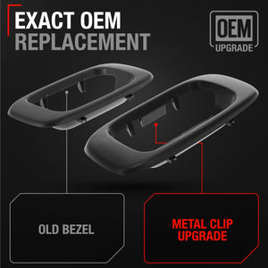 Tailgate Handle Latch w/Improved Bezel Trim with Rod Clips - Upgraded Metal Handle Compatible with 1999-2007 Chevy Silverado GMC