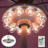 HONWELL Patio Umbrella Light, 3xD Battery Operated Umbrella Pole Light with RF Remote 80Ft Through Wall, 12 Bulb 48 LEDs,4 Modes