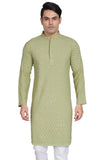 Divisive Men'S Sequince Embroidered Cotton Blend Only Slim Fit Kurta (Dkrt882_L_Pista)