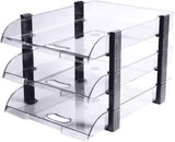 Omega Brand 1758/U3 Unbreakable Executive File Tray (Set Of 3 Tray) Clear