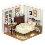 ROBOTIME DIY Miniature House Kit Mini Dollhouse Building Toy Set Plastic Tiny Room Making Kit with Accessories Model Room Craft 